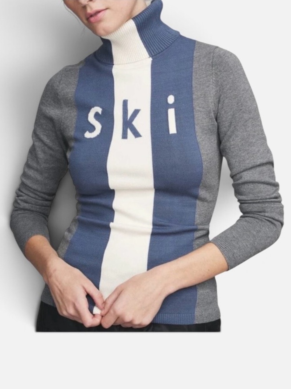 Anthropologie ALP N ROCK Ski 1970 Turtleneck Sweater sz XL